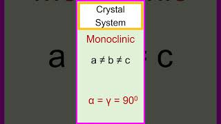 The crystal system is monoclinic with an axial ratio of a≠b≠c and axial angles of αγ900 β≠900 [upl. by Lincoln]