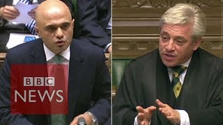 Speaker John Bercow accuses Sajid Javid of incompetence  BBC News [upl. by Tiena]