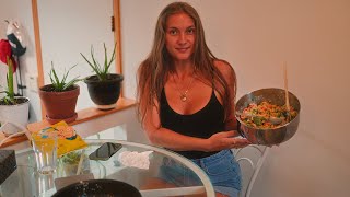 Shrimp amp Pasta Salad MUKBANG [upl. by Eerahc]