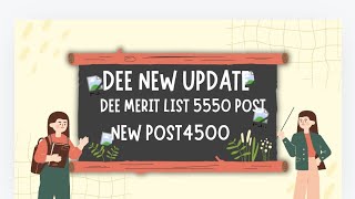 DEE 5550 POST MERIT LIST DECEMBER4500 POST VACANCY JANUARY [upl. by Almeta]