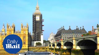 Londons Big Ben gets blue clock hands back after £80million restoration [upl. by Melba]