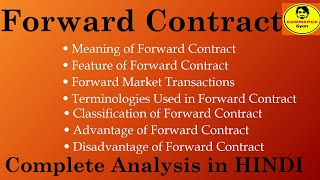 Forward Contract  Complete Analysis in HINDI [upl. by Kuster452]