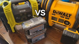 Air inflators Ryobi vs Dewalt [upl. by Airamat637]