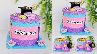 CAJA de REGALO para Graduación en forma de pastel🎂​👨‍🎓​👩‍🎓 Latidos Creativos  181 [upl. by Dremann]