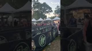 Shocking moment revellers storm gates as Electric Zoo Festival hits capacity shorts [upl. by Akienaj]