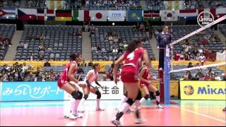 Carla Rueda su primer mundial en voley mayores Japón 2010 HD [upl. by Llednov344]