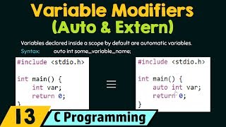 Variable Modifiers − Auto amp Extern [upl. by Merci]