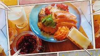 Swedish Raggmunk Potato Pancake with Fried Pork and Lingonberries [upl. by Darice]