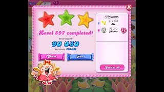 Candy Crush Saga Level 597 ★★★ NO BOOSTER [upl. by Casaleggio]