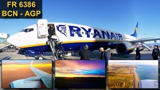 TRIP REPORT  Ryanair  BARCELONA  MALAGA  Epic Sunrise Flight  Boeing 737 [upl. by Anital]