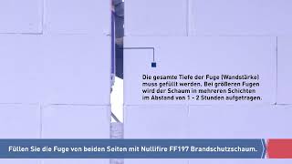 Nullifire FF197  Vertikale feuerwiderstandsfähige Fugenabdichtung zwischen Massivwänden [upl. by Zsa Zsa]