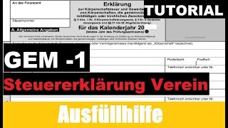 Gem  1 Ausfüllhilfe  Steuererklärung Verein  Tutorial  Erklärung [upl. by Thill974]