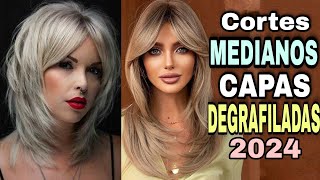 TENDENCIA CABELLO 2025✂️ Cortes MEDIANOS con CAPAS y DEGRAFILADOS para Dar Movimiento a toda edad [upl. by Manolo529]