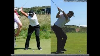 Jon Rahm golf swing  Long Iron faceon amp downtheline July 2017 [upl. by Poucher48]