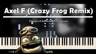 Axel F  Crazy Frog Remix  Piano Tutorial [upl. by Fayola]