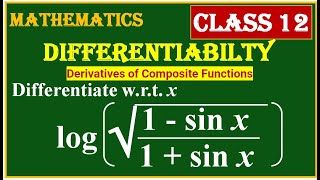 DIFFERENTIATION  Differentiate wrt x log  1six  1sinx 12 [upl. by Aramoiz]