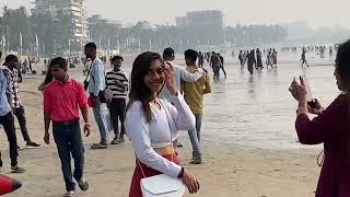 Juhu Beach Chowpatty Mumbai Walk [upl. by Horatia426]