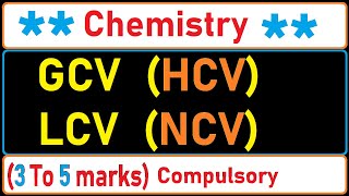 HCV and LCV  GCV and NCV  High calorific and Low calorific value  Gross and Net calorific value [upl. by Iffar]