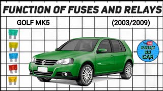 FUNCTION OF GOLF MK5 20032009 FUSES AND RELAYS pointdocar [upl. by Urbannai]