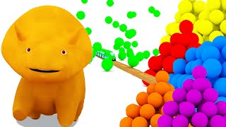 Learn colors with Dino the Dinosaur balls and trains  Education cartoon for children [upl. by Oinotnas]