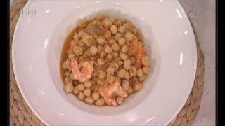 Garbanzos con langostinos Cocina Mira la vida [upl. by Vorfeld]