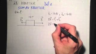 Fysikk 1 2B Krefter  Sum av krefter Eks 1 [upl. by Ecirtaeb172]