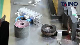 Mounted Flap Wheel Machine （Shaft mounted flap wheel machine single STATION）Taino Manufacturing [upl. by Yoko442]