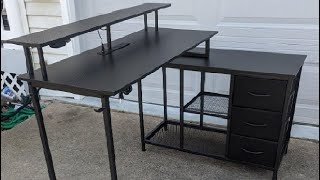 Seventable L Shaped Gaming Desk with Drawers Reversible Computer Desk Review [upl. by Clerissa]