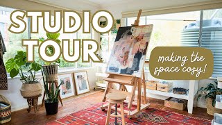 Cosy Art Studio Tour  How to Create an Inspiring Art Space [upl. by Ahsiyn]