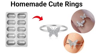 DIY homemade couple love rings🥰😍how to make rings from wastebest ring ever [upl. by Justen]