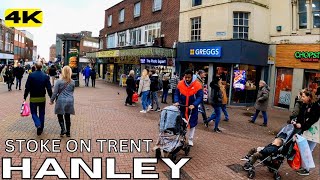 Walk in HANLEY Stoke on Trent Town Centre ENGLAND United Kindom 4K [upl. by Knowland]