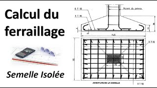 Calcul du ferraillage dune semelle isolée [upl. by Elokkin]