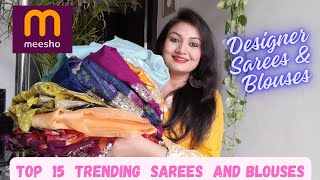 Teej amp Festive Special Saree HaulJimmy chooChiffon Georgette fabric saree  Meesho Haul Trending [upl. by Nahtam]