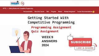 NPTEL Getting Started with Competitive Programming Week 9 Programming Assignment Quiz Solution 2024 [upl. by Adiari853]