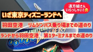 【遠方組ディズニー】羽田空港からリムジンバス乗り場までの道と帰りのランドから空港までの道 [upl. by Wallford]