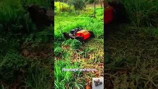 remote controlled lawn cutting machine Vigorun wireless radio control trackmounted tank lawnmower [upl. by Notwen955]