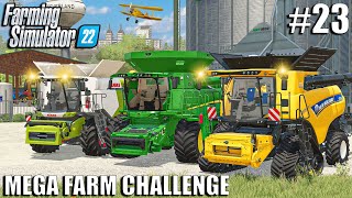 Starting THE BIGGEST Harvest OF THE YEAR  MEGA FARM Challenge  Farming Simulator 22 [upl. by Agueda]