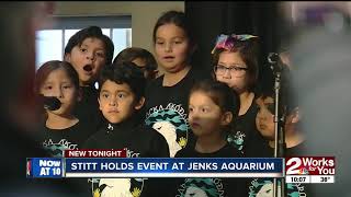 Stitt holds event at Jenks Aquarium [upl. by Milano]