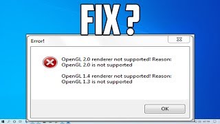 How to Fix the Opengl not supported Error Windows 7810 PCLaptops Solved [upl. by Rasla]