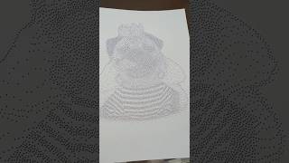 pointillism pointillismart stipplingdrawing dougthepug dogart dogdrawing dogdrawingeasy art [upl. by Aneerak]