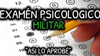 Como PASAR EXAMEN PSICOLOGICO MILITAR 💯 ¿Qué evalua  Moyvax [upl. by Ynohtnacram146]