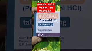 Inderal tablet 40mg uses in Urdupropranolol benefitsside effects [upl. by Ynnal651]