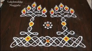 Diwali Special Melikela Muggu🪔  Diwali Rangoli  Deepala Muggulu [upl. by Annoyed221]