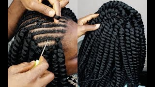 VERY EASY CROCHET BRAIDS UNDER 1 HOUR  HOW TO [upl. by Enirroc]