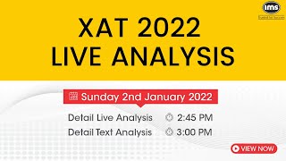 XAT 2022 Live Analysis  IMS India [upl. by Mayworm]