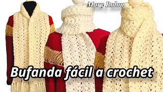 bufanda facil a crochet para hombre a Crochet easy ⚘️🍀🌈🌷👍🫶😍🌹💖🧸💰♾️ [upl. by Kelila]