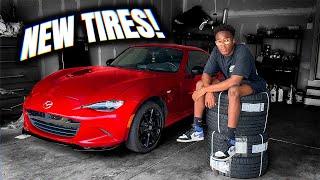 ND Miata Gets New Tires SO MUCH GRIP [upl. by Ahsinahs]