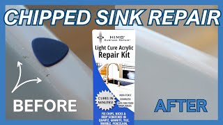 How to Repair a Chipped Sink with HIMG Light Cure Acrylic Surface Repair Kit  Easy DIY Sink Repair [upl. by Amsed]