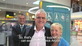 Mobility assistance at Gatwick Airport subtitled [upl. by Marielle]