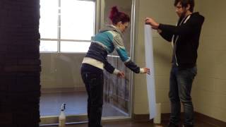 How to install etched glass vinyl window frosting [upl. by Acinonrev773]